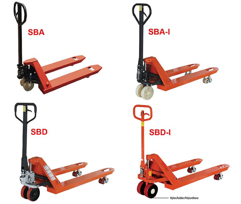 Handpallettruck met 1150 mm vorkhef met een laadvermogen van 1 ton